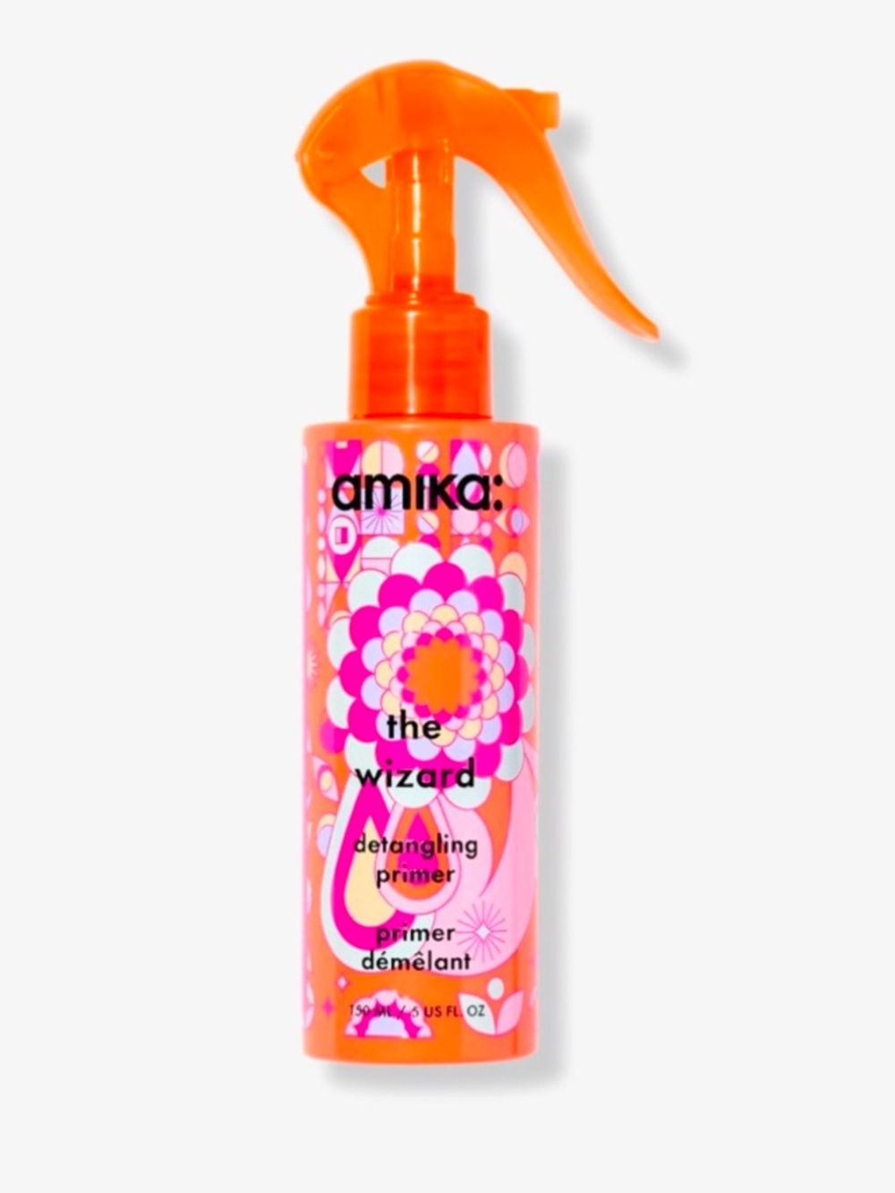 amika Detangling Primer Spray - Orange & Pink Graphic Bottle
